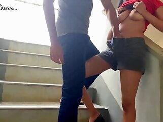 Teen Couple Fucked and Squirted in a Public Staircase amateur asian babe