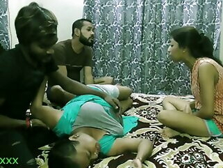 Indian xxx lovers – couple sharing girlfriends: Clear audio amateur asian group sex